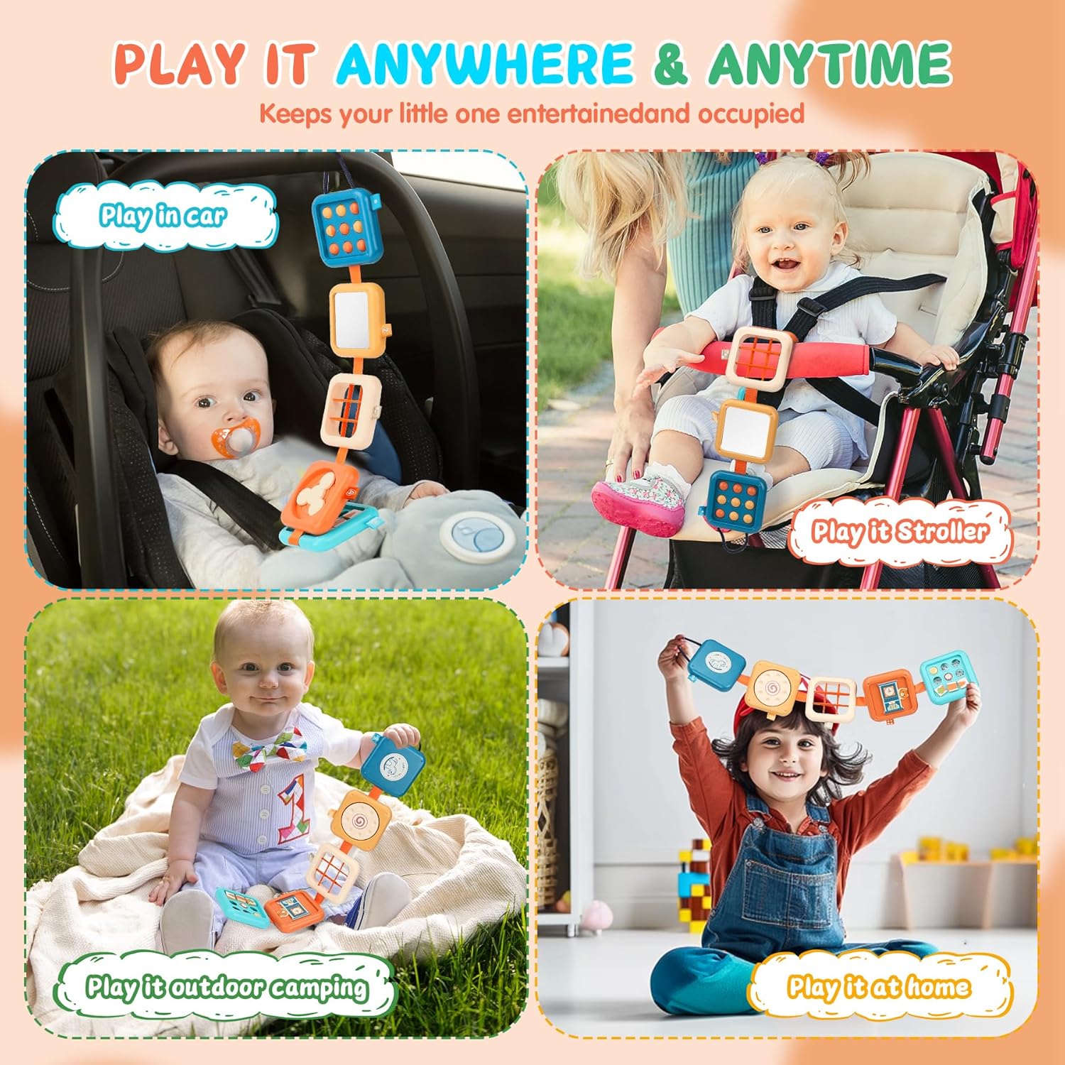 portable busy board toy for toddlers travel learning and play