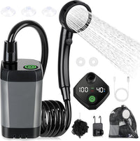 Portable camping shower with 6000mAh rechargeable battery