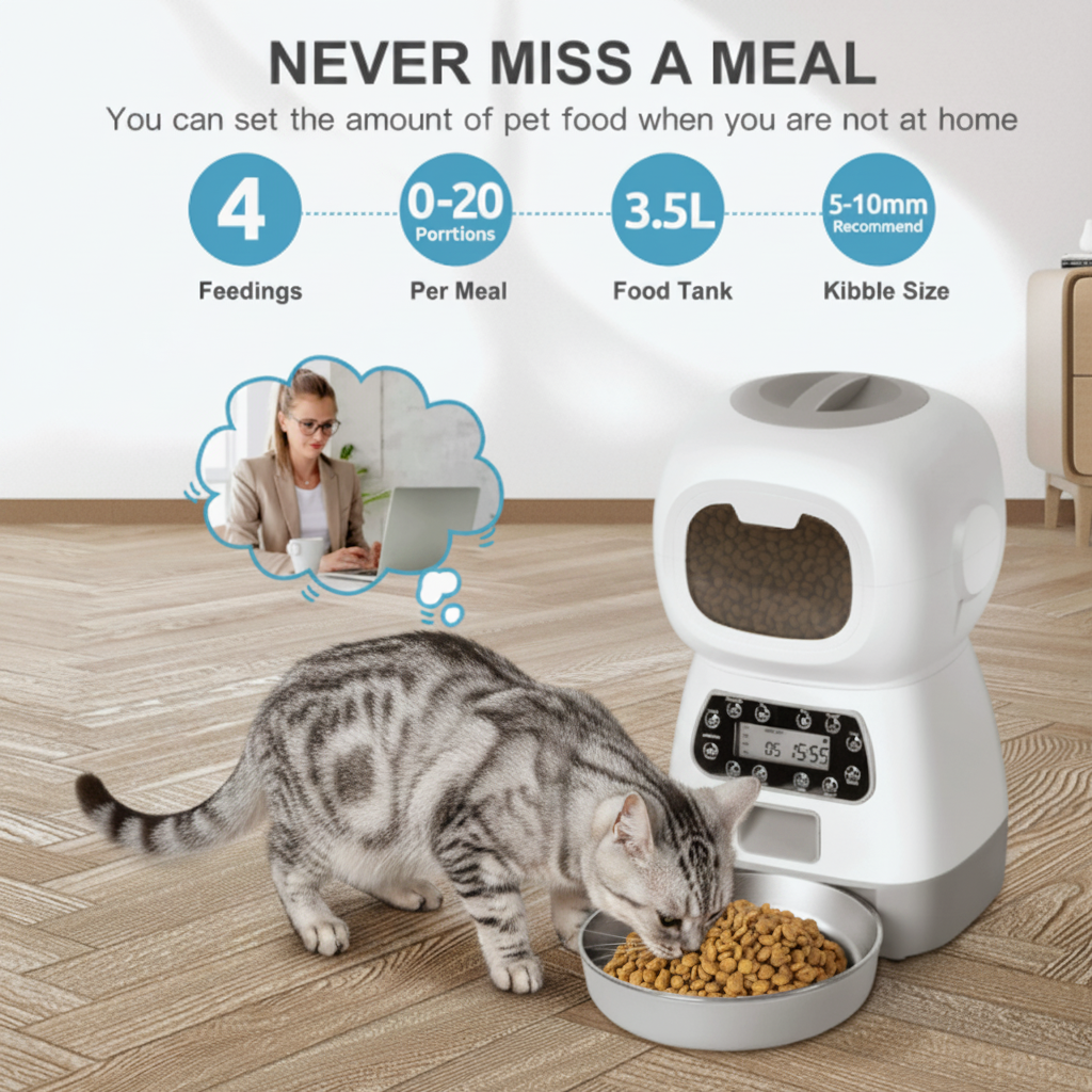 Portable Cat Food Dispenser for Cats and Small Pets