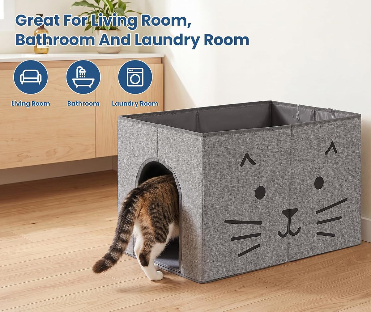 Portable Cat Litter Tray with Easy Storage Design