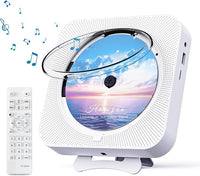 Portable CD Player Front View Bluetooth FM Radio White