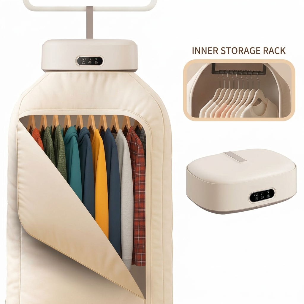 Portable clothes dryer with 600W electric drying system