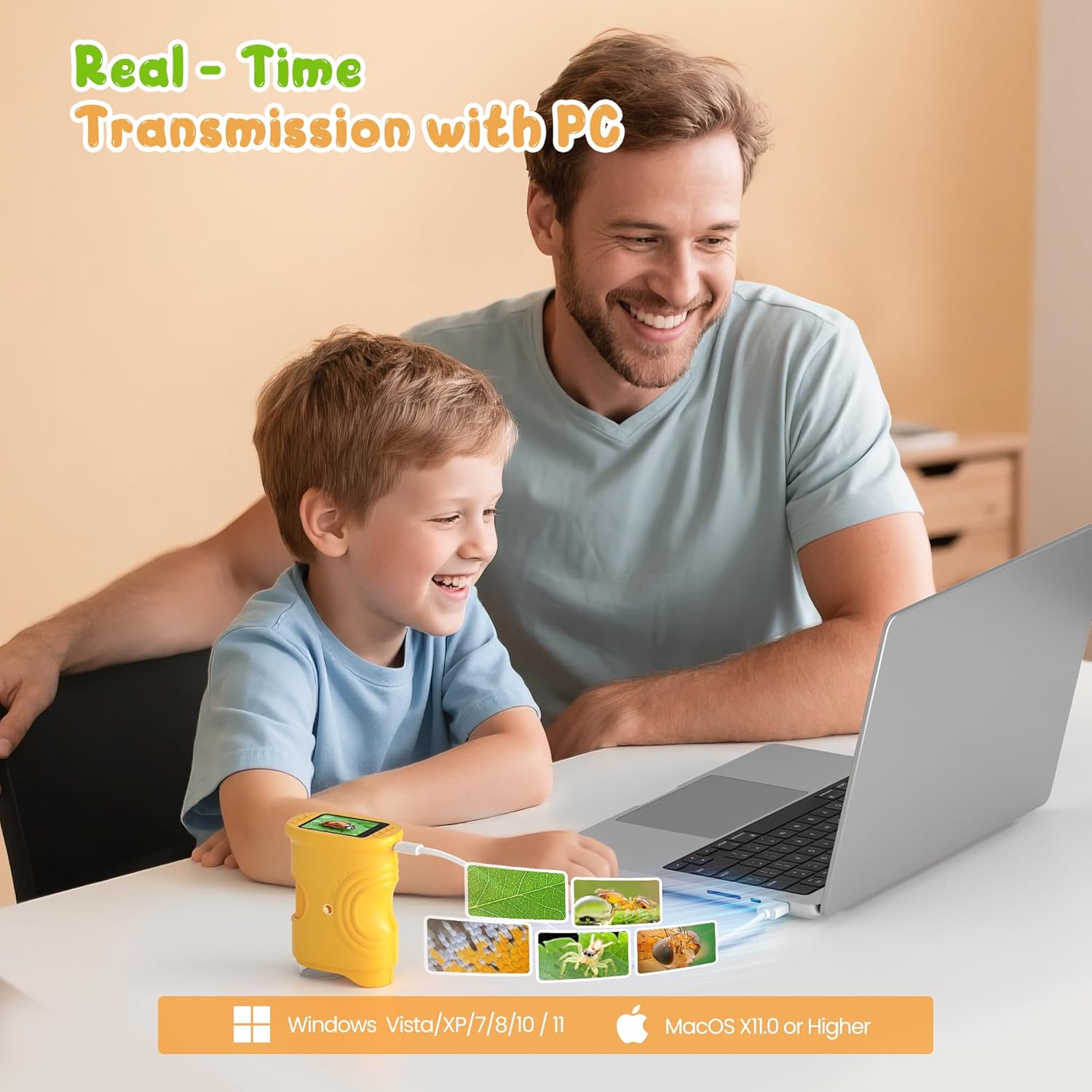Portable digital microscope learning toy for kids
