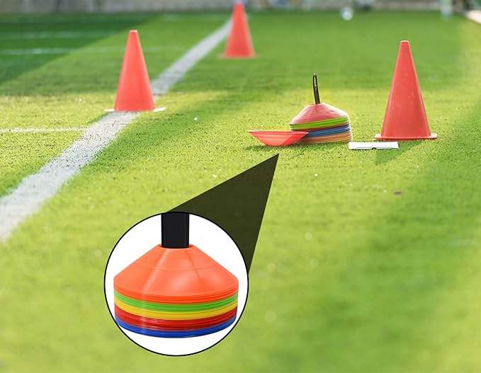 Portable disc cones set for sports practice and agility training