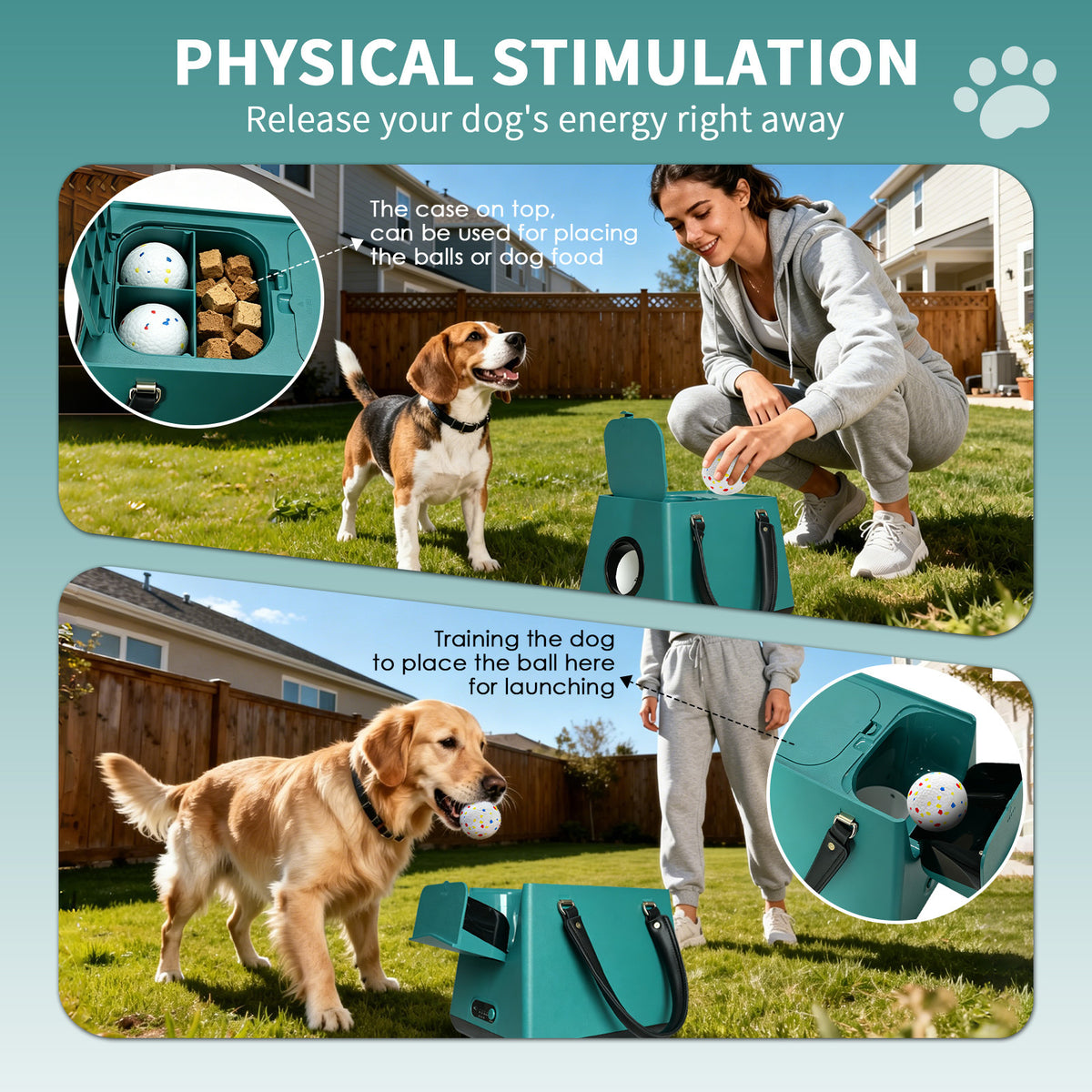 Portable dog fetch toy with automatic ball launching function