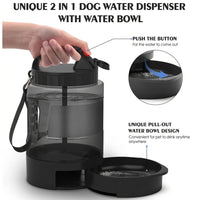 Portable dog water bottle for outdoor walks and travel