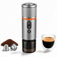Portable electric espresso machine for travel coffee preparation
