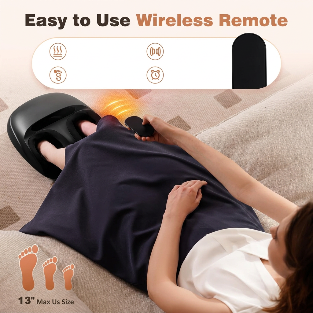 Portable electric foot machine side view with compact design