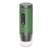 Side view of compact portable espresso maker for travel