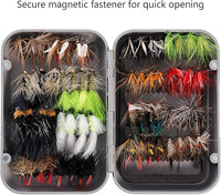 Portable fly fishing kit with assorted lures for outdoor fishing trips