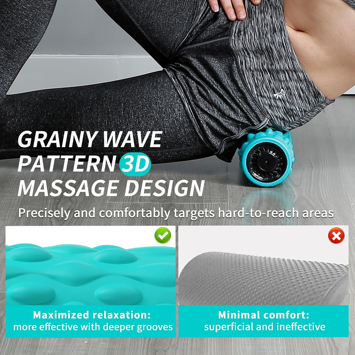 Portable vibrating foam roller shown with its included carry bag.
