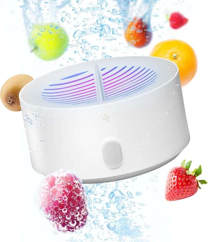 Portable fruit and vegetable washing device for kitchen use