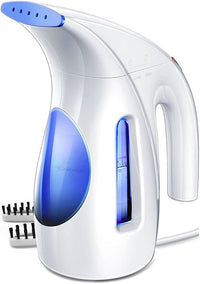 Portable handheld garment steamer in blue