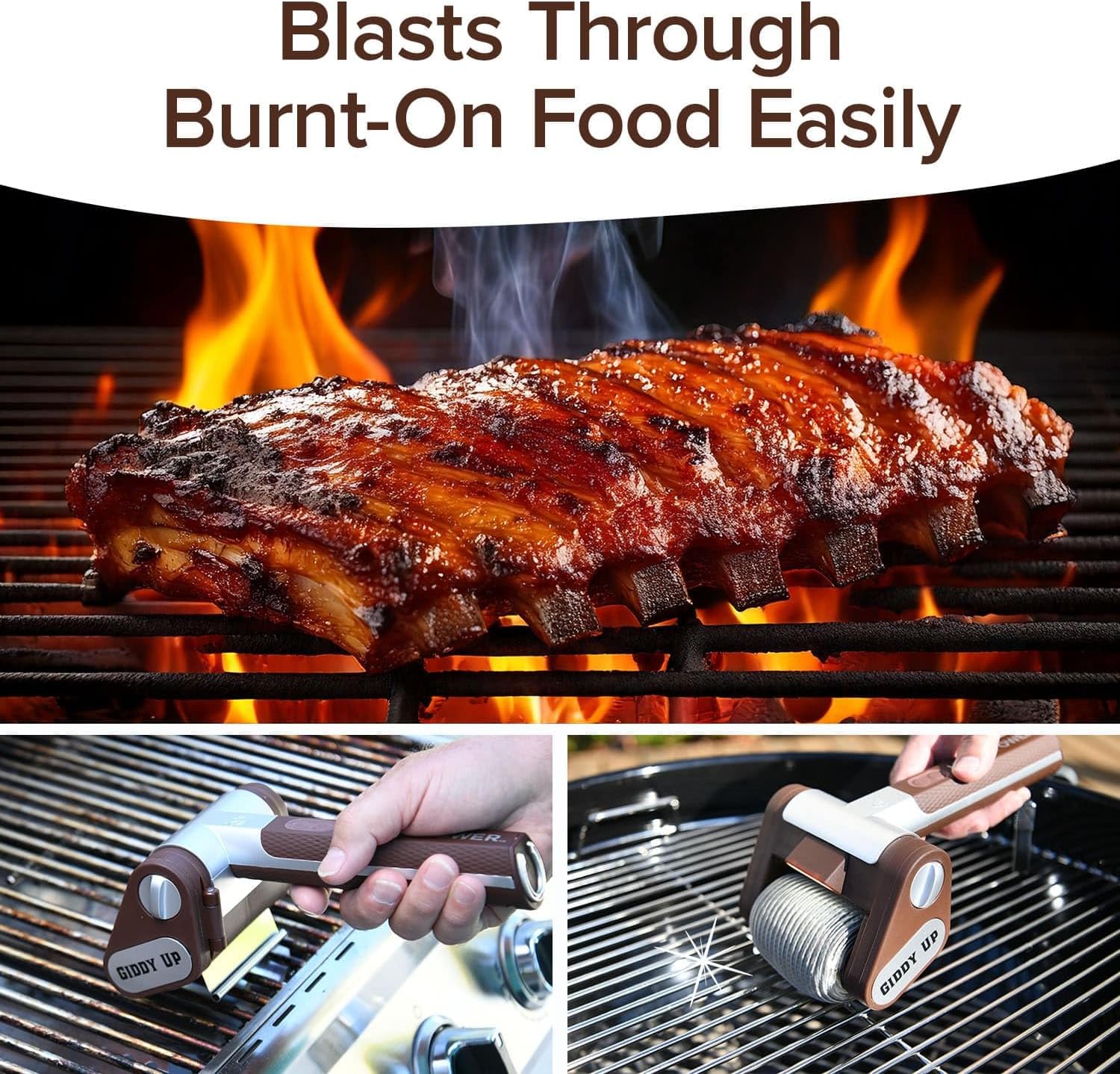 Portable cordless grill cleaner for routine maintenance