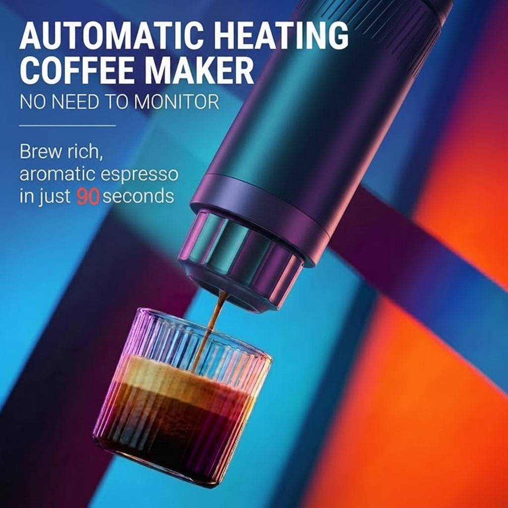 Portable coffee maker for ground coffee and compatible capsules