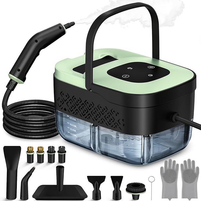 Portable handheld steam cleaner with accessory set