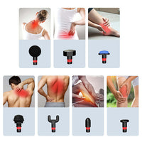 Portable handheld vibration massager with ergonomic grip and modern black design