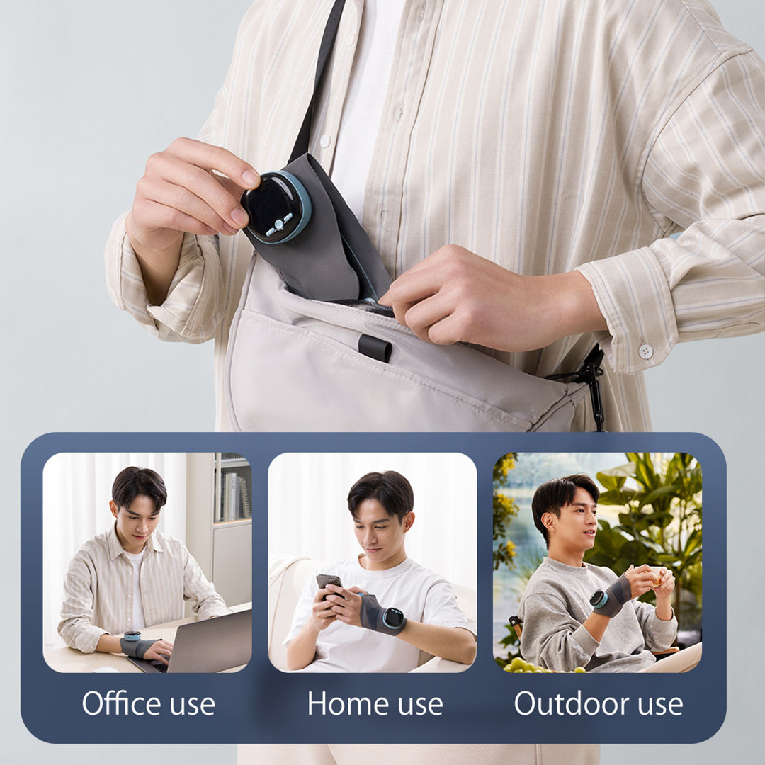 Portable heated wrist support accessory for everyday comfort