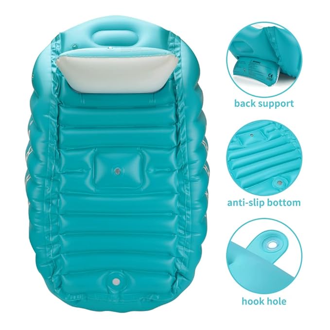 Portable inflatable infant bath tub for travel and home use
