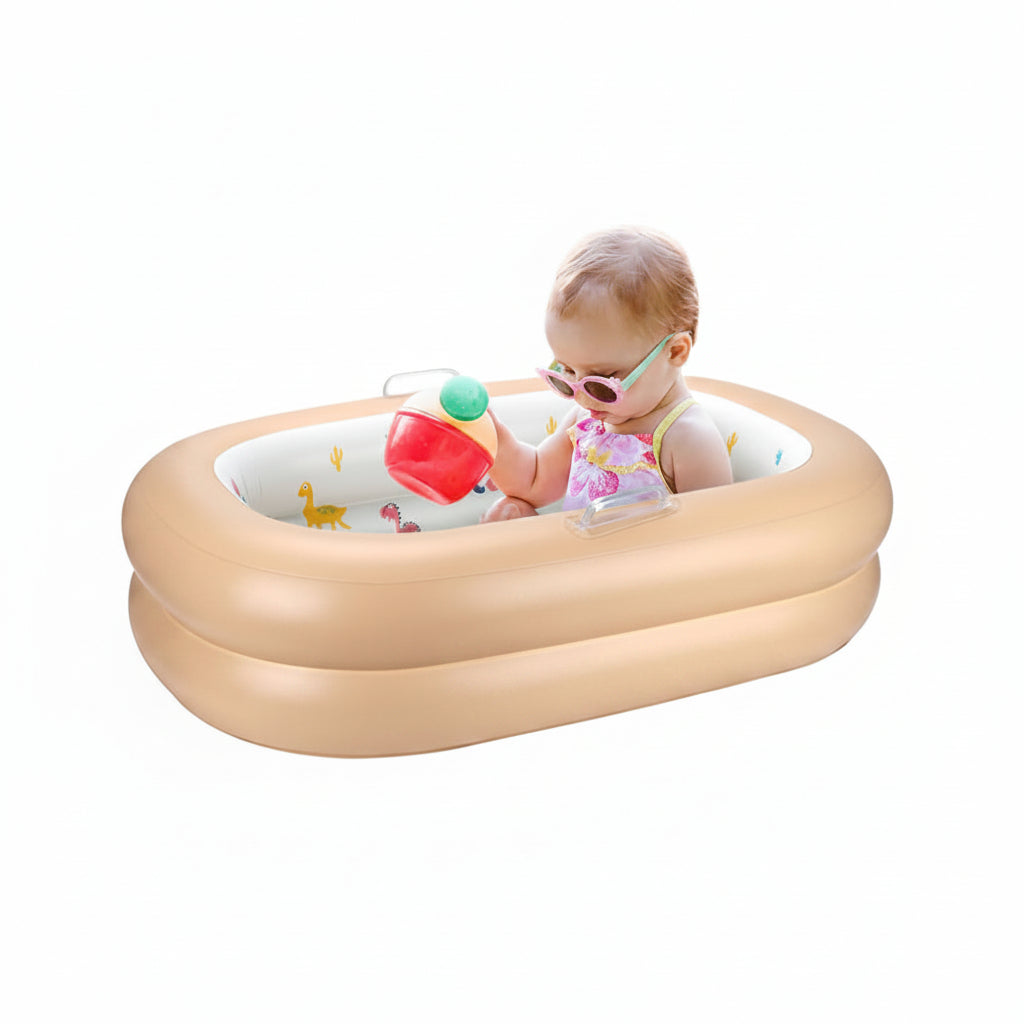 Portable inflatable baby bath suitable for travel and home use