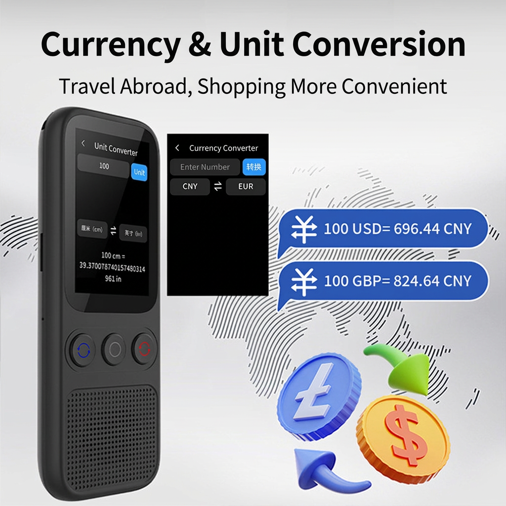 Portable language translator device with touchscreen controls