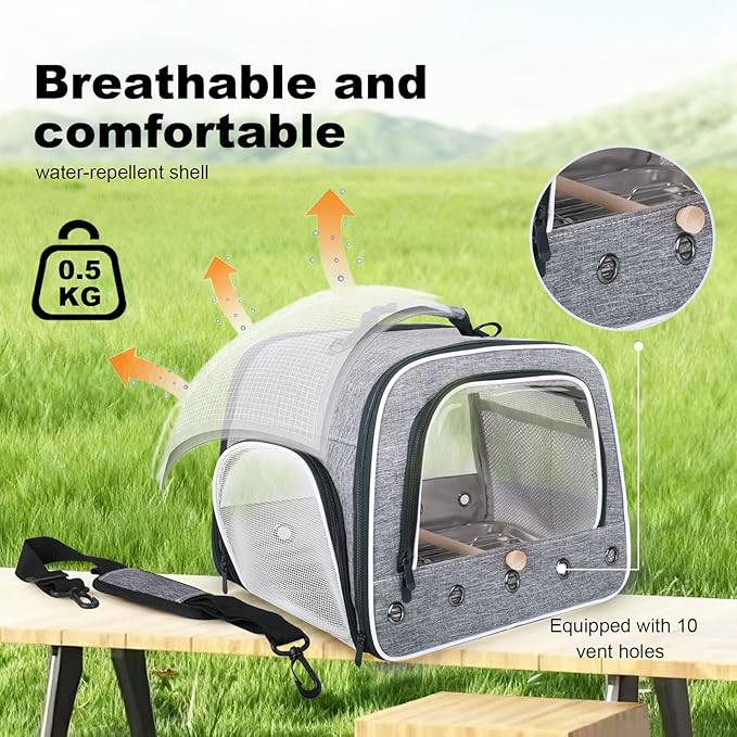 lightweight and portable bird carrier for medium and large birds