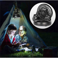 USB rechargeable portable lantern with ceiling fan for power outages and emergencies