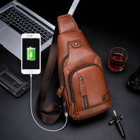 Portable leather crossbody bag with multiple compartments