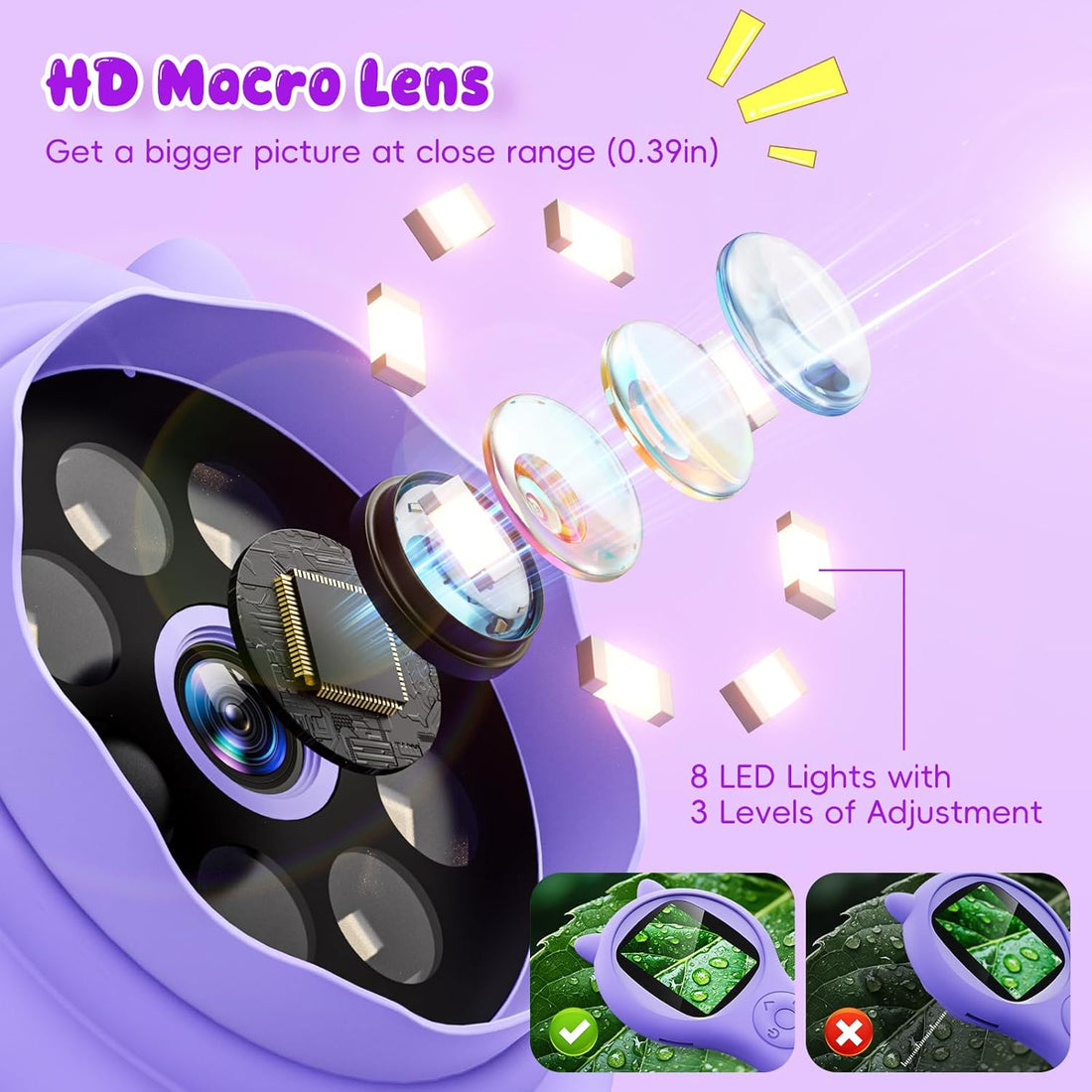 Portable microscope for kids learning outdoor science