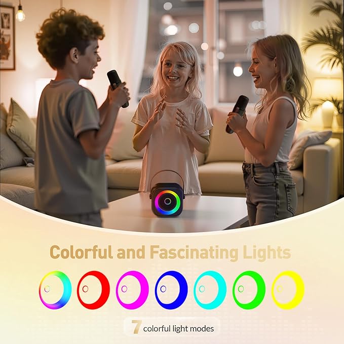 Compact and portable mini karaoke machine with Bluetooth, ideal for home parties and travel
