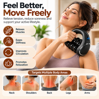 Side profile of a compact muscle massager with handheld construction.