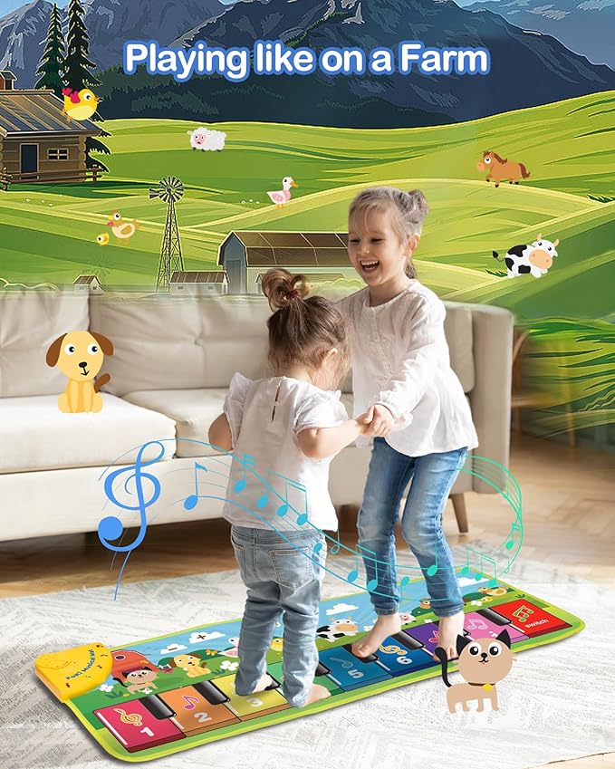 Portable piano mat toy for toddlers foldable musical playmat gift for kids educational toy