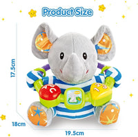 Lightweight plush elephant toy for home and travel use