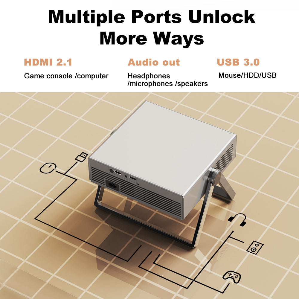 Portable Projector With Multiple Connection Options For Compatible Devices
