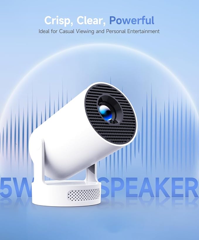 portable projector with 5W soundbase speaker for immersive audio