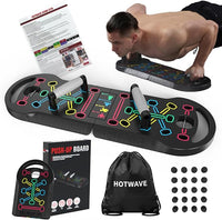 Portable foldable push up board for home gym strength training