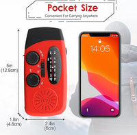 Portable radio with built in LED flashlight