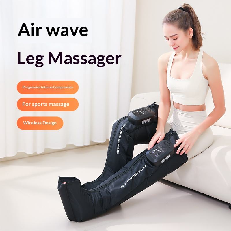 Portable rechargeable leg massager for home and travel use