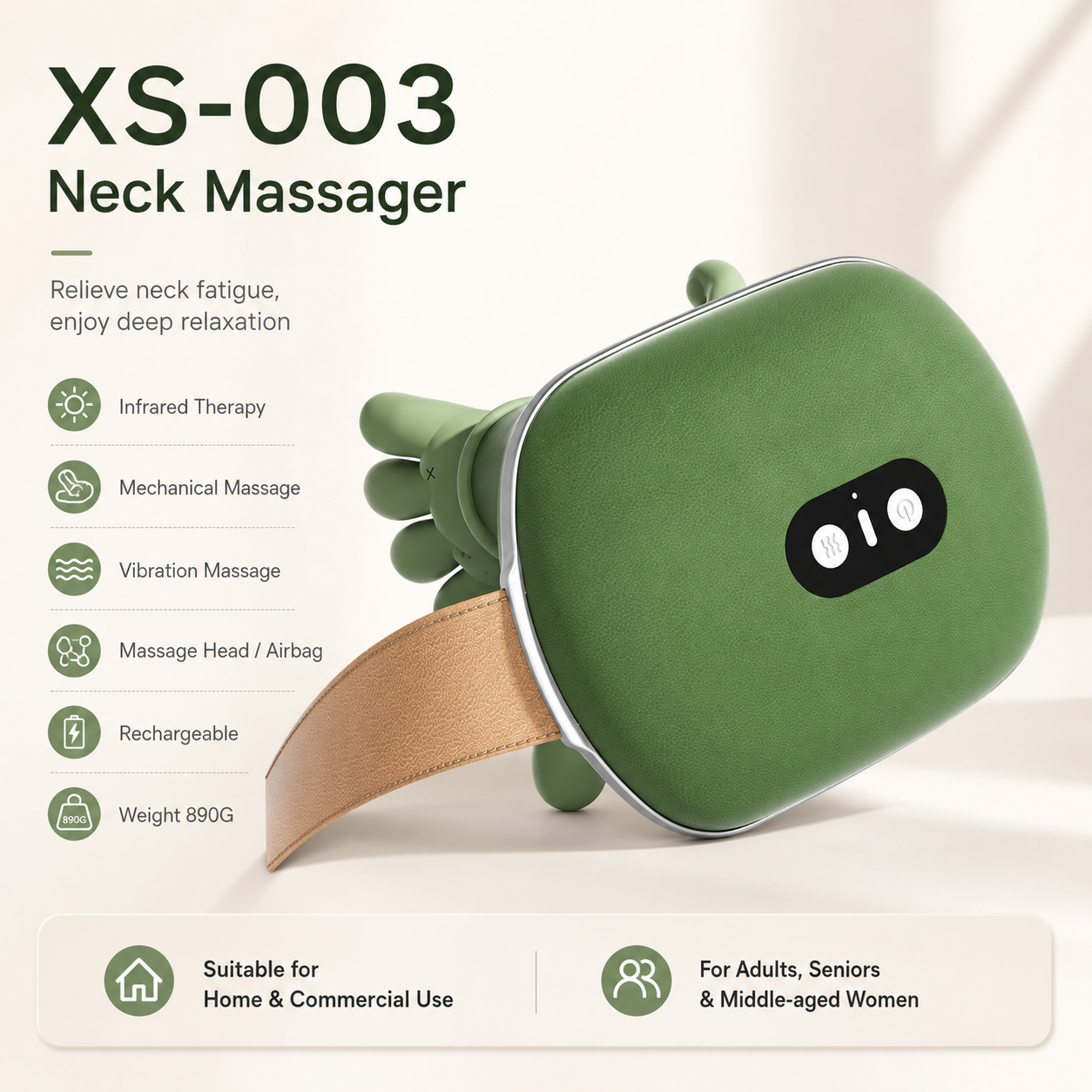 Portable rechargeable massage shawl for home use
