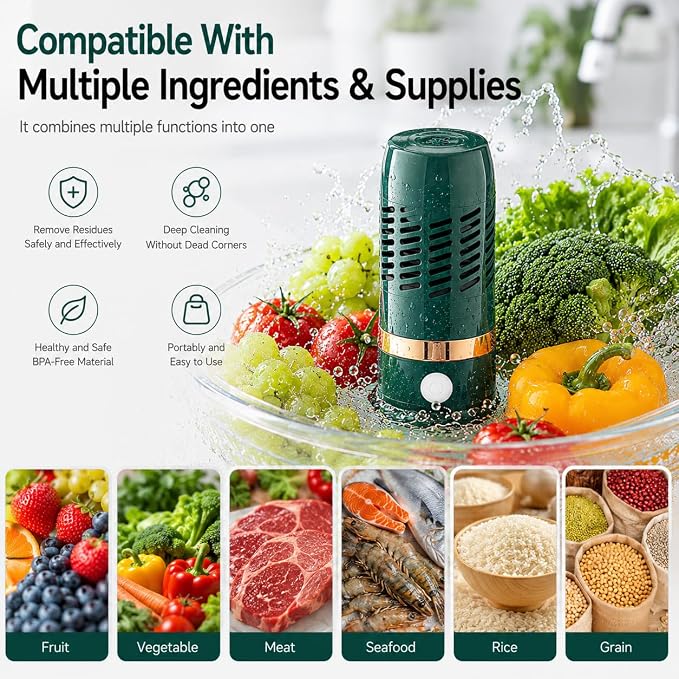 Portable washing device for rice grains and suitable food ingredients