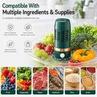 Portable washing device for rice grains and suitable food ingredients
