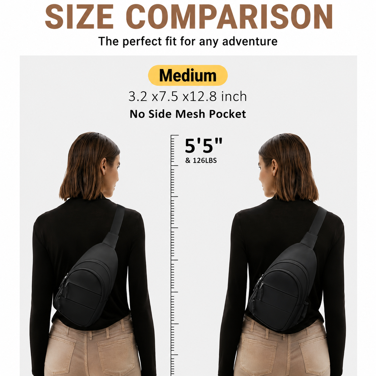 Portable sling bag for travel with lightweight construction and convenient carry style