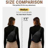 Portable sling bag for travel with lightweight construction and convenient carry style