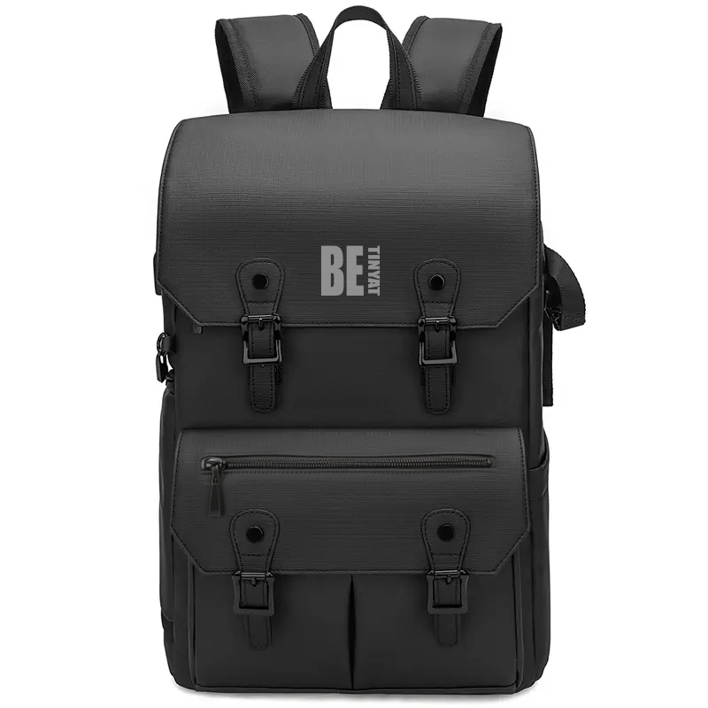 Portable SLR camera backpack with large capacity storage on white background