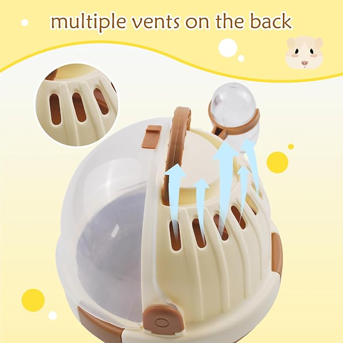 Portable Small Animal Carrier Cage for Dwarf Hamsters, Guinea Pigs, and Ferrets