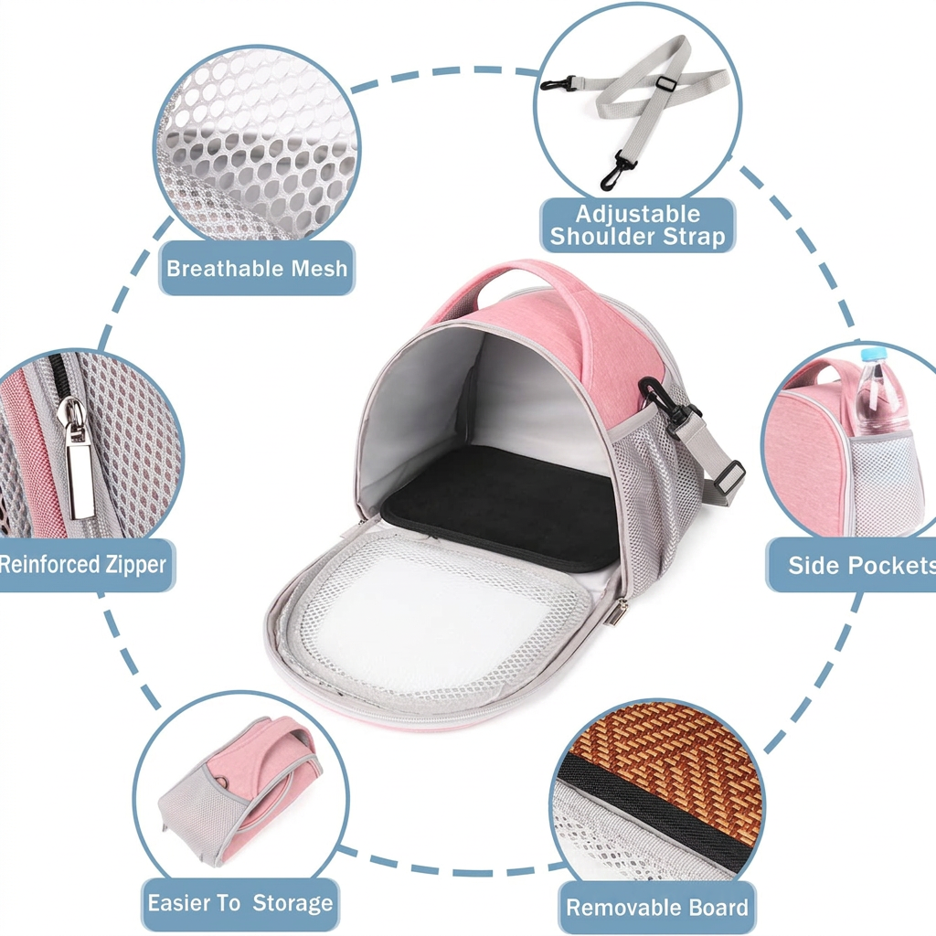 portable small pet carrier bag for outdoor outings and travel