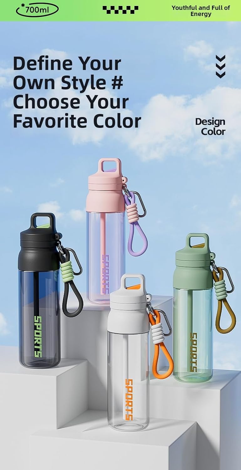 Portable straw water cup for outdoor activities