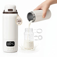 Portable travel bottle warmer with digital temperature display