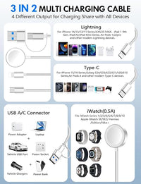 portable 3 in 1 charging cable travel friendly design 4ft