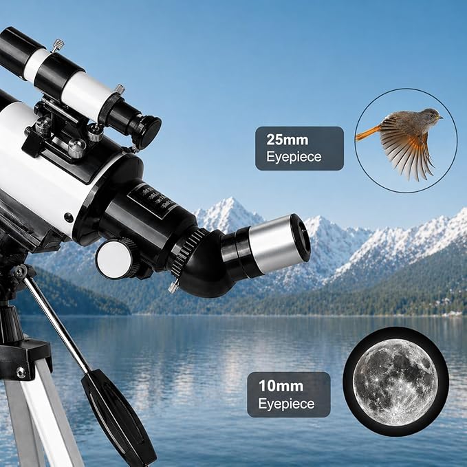 Portable travel telescope with carrying bag for outdoor astronomy